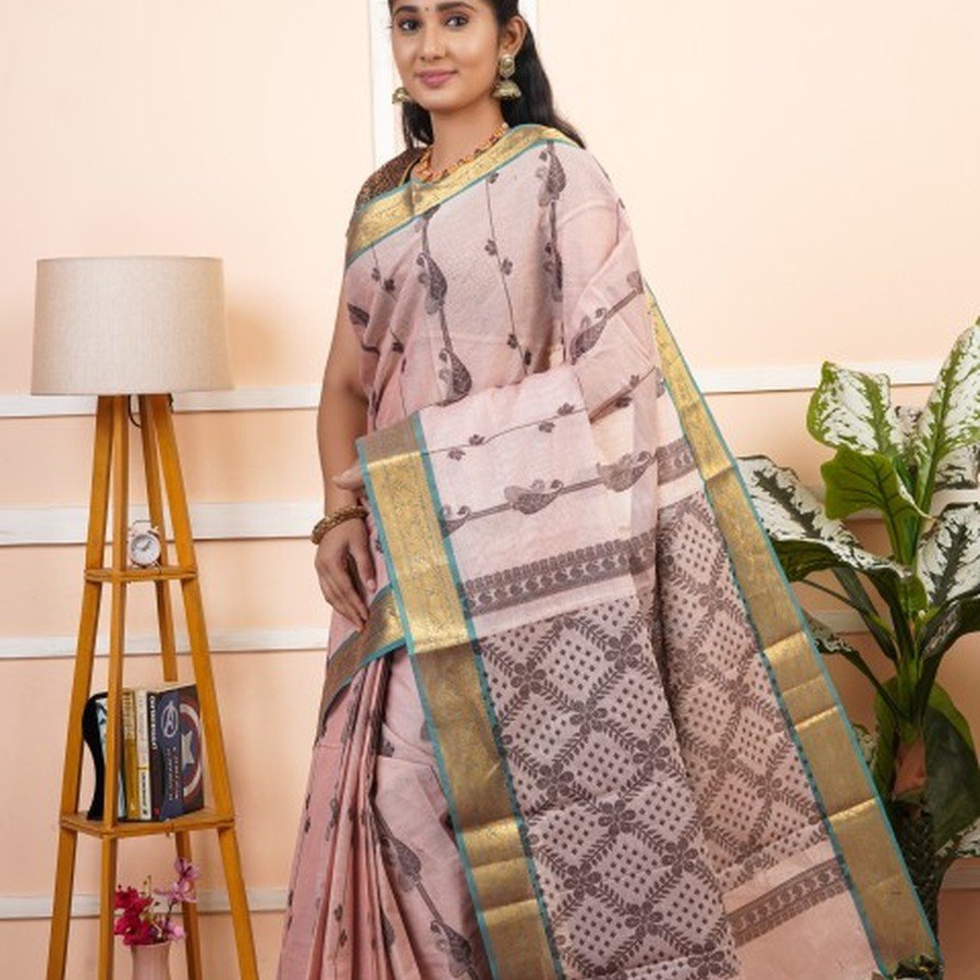 Handloom Cotton Saree - Pink